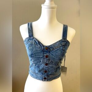 Sweetheart Denim Baby Crop Top size M